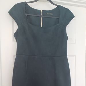 Green suede dress